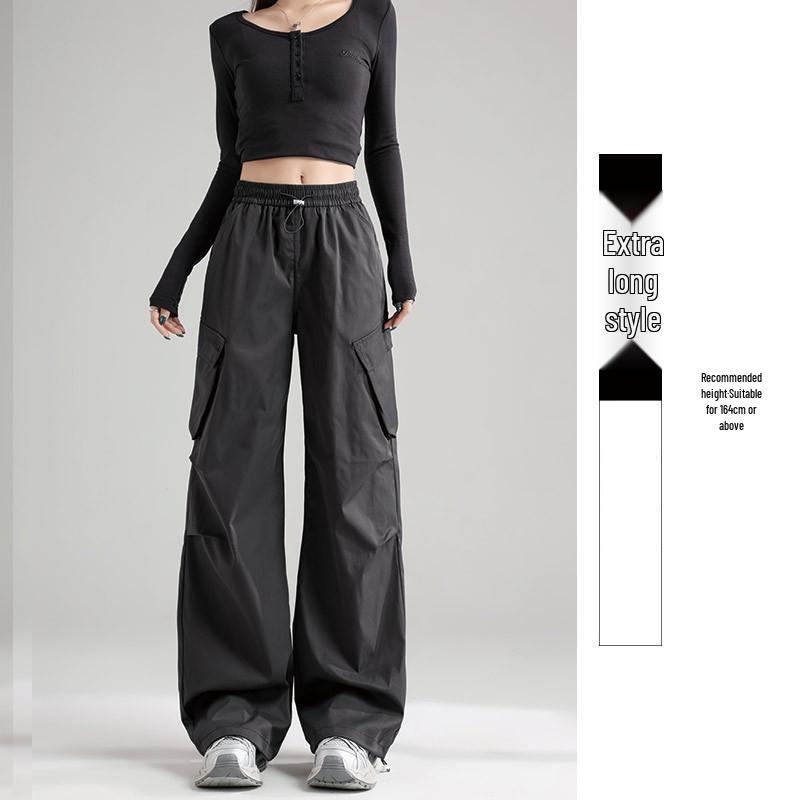 Women's Retro White & Grey Quick-Dry Wide Leg Pants for Spring/Summer 2026 - Outdoor & Mountaineering Style