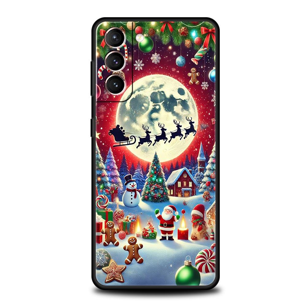 Merry Christmas Phone Case Cover for Samsung Galaxy S26 S25 S24 S23 S22 S20 S21 FE Ultra S25 Edge Plus 5G Soft TPU Shell Fundas