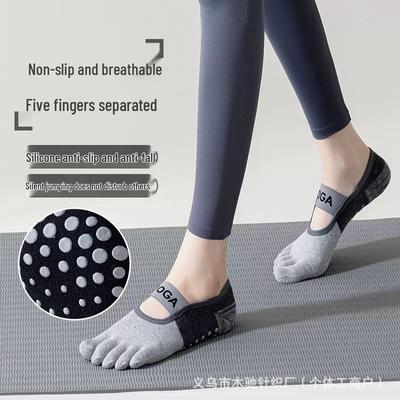 Non-Slip Women's Yoga Five-Toe Socks for Pilates and Fitness