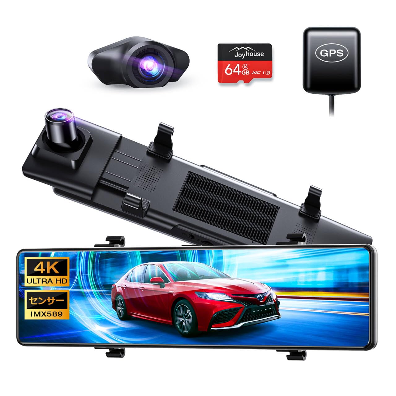 

драйв 4K высокое качество инновационная модель IPS большой экран 64 ГБ SD-накопитель передний и задний привод IMX589 зеркало широкий сенсорный общенациональный светодиодный светофор чёрный