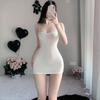 Sex underwear ice silk sexy pure desire suspender short skirt pajamas dress temptation hip wrap gather big chest secretary outfit