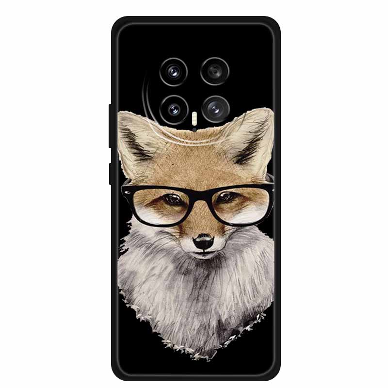 Phone Case For Honor Magic8 5G Soft TPU Black Silicone Cover For Honor Magic 8 2025 Case Coque Cartoon Flowers Protective Funda