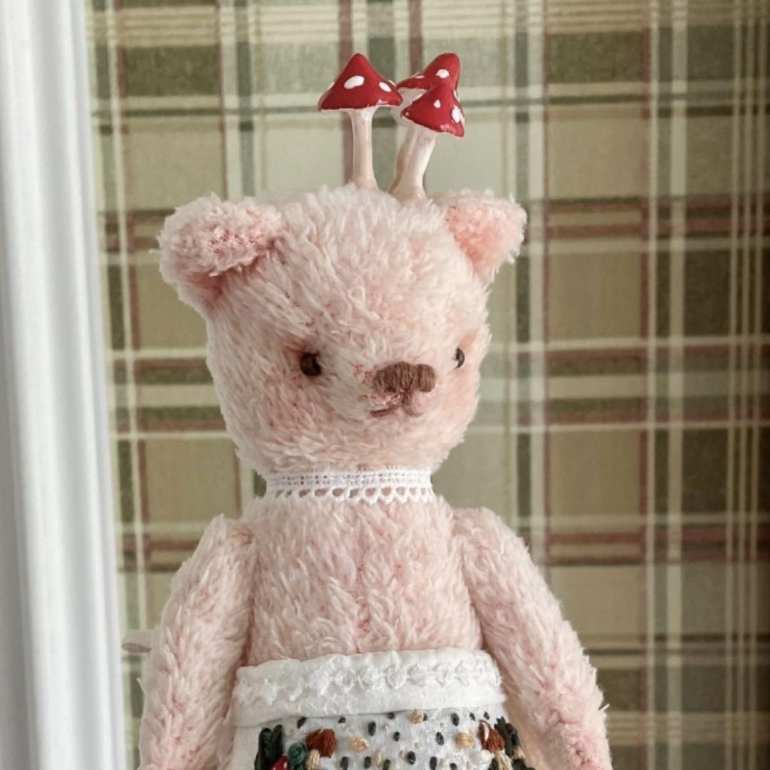 

[USED] Mushroom Bear Plush Toy Teddy Bear Overseas Artist Bear