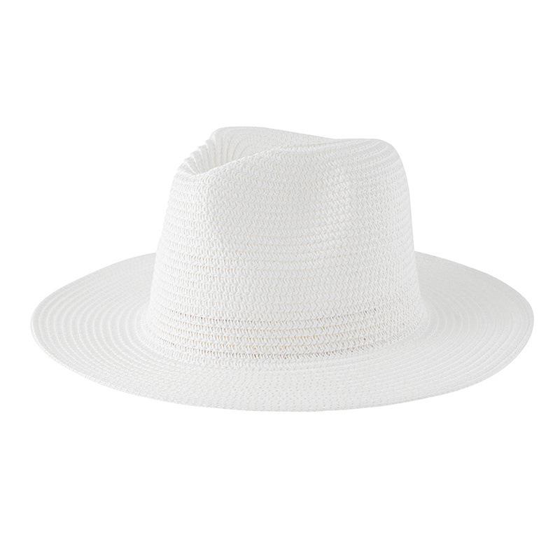 Women's Jazz Straw Hat with Wide Brim - European & American Style Panama Sunshade Fedora