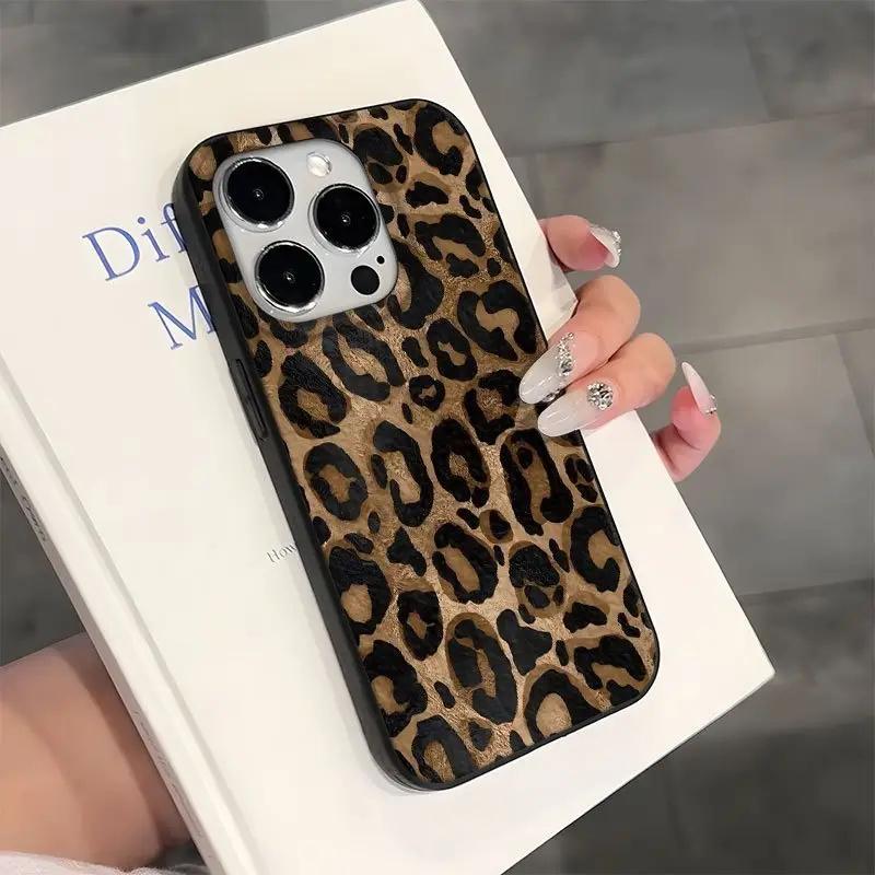 Realistic Leopard Print Design Soft Phone Case For iPhone 17 16 15 14 Plus 13 12 11 Pro Max 7 8 SE2 16E 17 Air Shockproof Cover