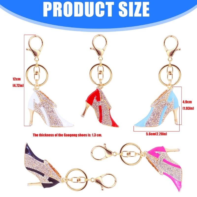 High Heel Shoe Key Holder Sparkling Keychain Portable Adorable Key Accessory Suitable for Backpacks Friendship Gifts