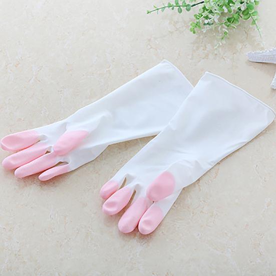 1 Pair Gloves Reusable Protective PVC Kitchen Cooking Cleaning Safety Gloves for Cleaning