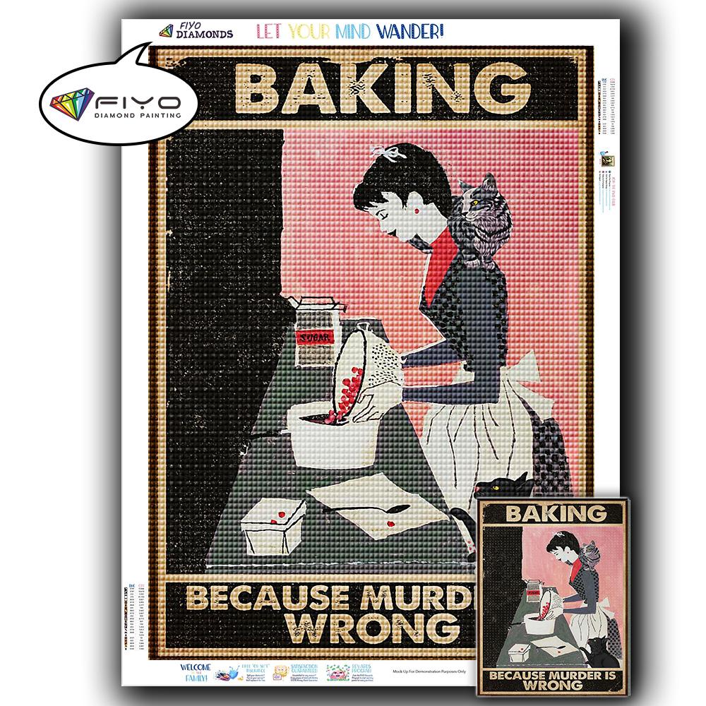 5D DIY Diamond Painting Black Cat Diamond Embroidery Vintage Cartoon Cross Stitch Picture Of Rhinestones Home Decor