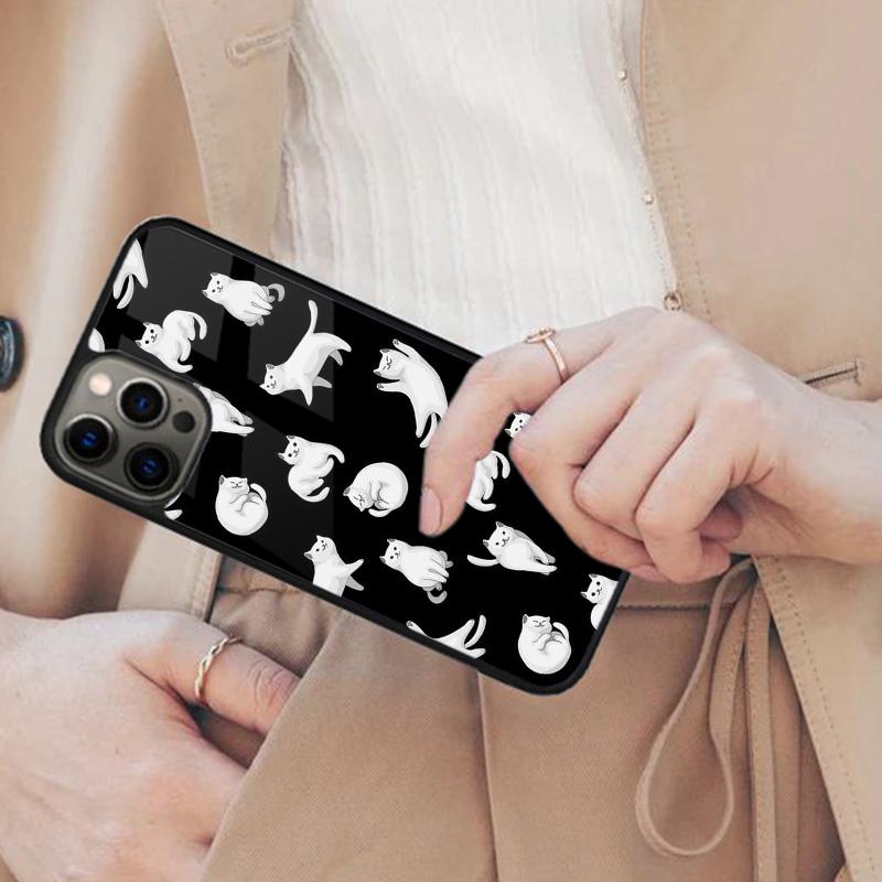 Schwarze Katzen Tinte Niedliches Haustier Hexe Kunst Magnetische Handyhülle Für APPLE iPhone 17 Air 16 14 13 12 Pro Max 15 Plus Kabellose MagSafe Abdeckung