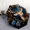 1pc Deer umbrella automatic open/close, 8-Rib Durable Frame, Compact Folding Design, Ideal Birthday/Holiday Gift  1143A