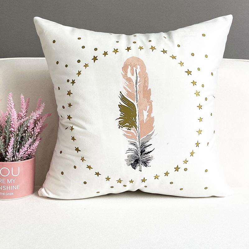 Nordic Ins Style Pink Girl Sofa Pillow Cushion Printed Bedside Car Office Cushion
