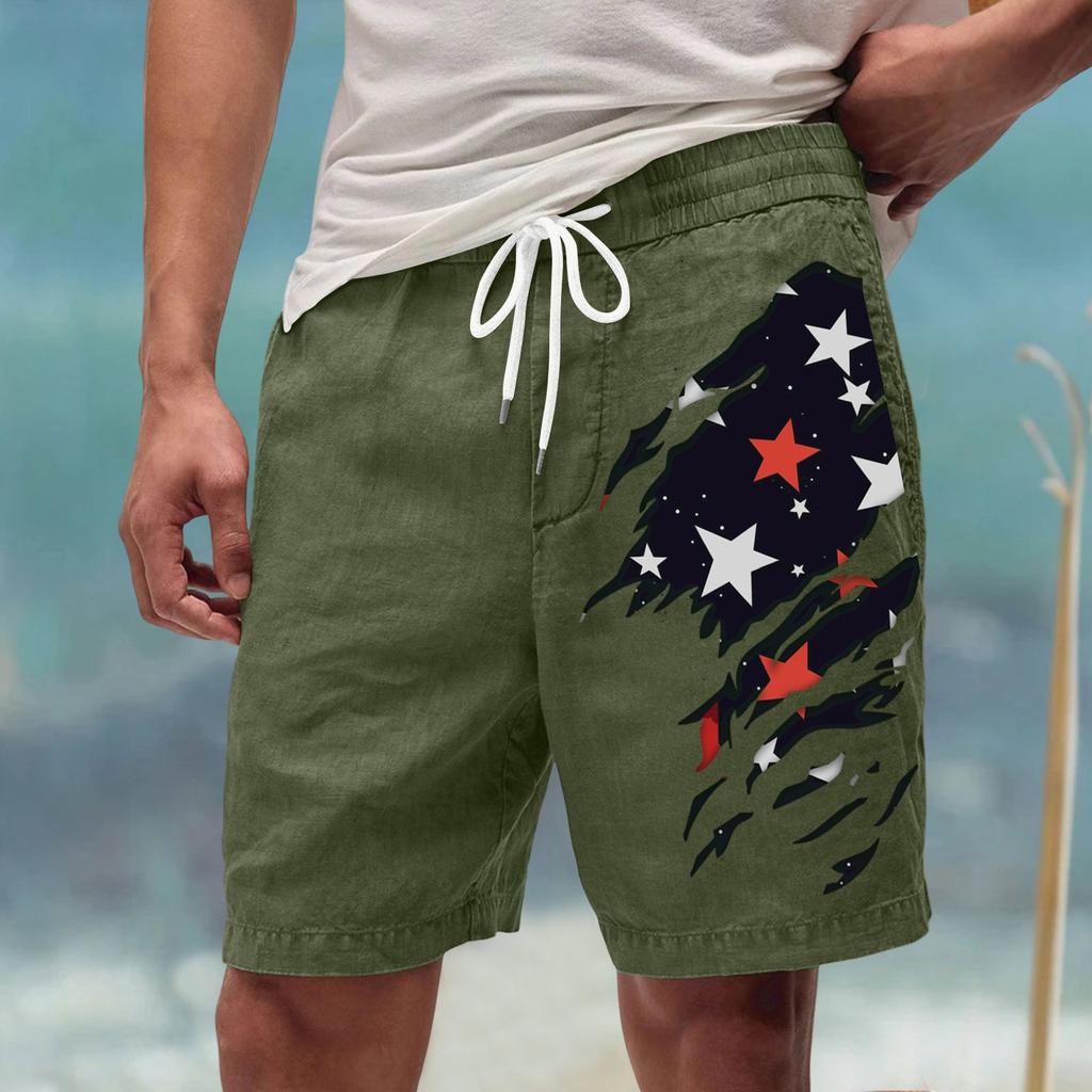 Męskie letnie, duże, swobodne, luźne spodnie sportowe, szorty plażowe