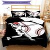 3pcs Baseball Bedding Set Duvet Cover Closure Includes 1 Duvet Cover & 2 Pillowcases, Soft and Comfortable for All Seasons.