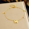 Gold Double Layer Butterfly Charm Bracelet