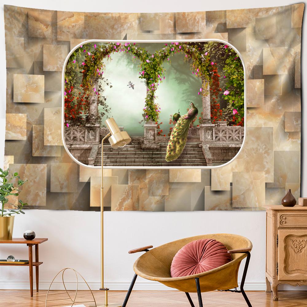 Peacock Wall Landscape Tapestry Wall Mount Bohemian Style Tapiz Mandala Witchcraft Room Bedroom Home Decor