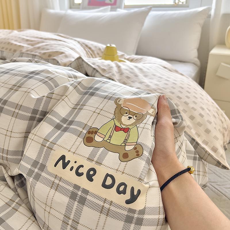 100% Cotton Floral Duvet Cover, Twin/Double, 150x200cm/230cm, Ideal for Student Dorms