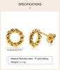 Circle Twist Hoop Stud Earrings, Stainless Steel Minimalist Earring Gifts for Women