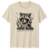 Good Moms Say Bad Words Raccoon Peace Sign Graphic TShirt