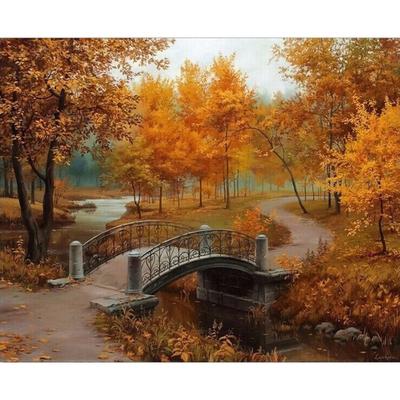 Herbstlandschaft DIY Malen nach Zahlen Kits Zeichnung Malen nach Zahlen Acrylfarbe auf Leinwand