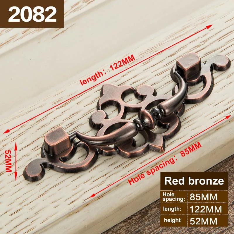Red Bronze Handle Kitchen Door Knob Cabinet Drawer Closet Antique Shabby Chic Handles Dresser Knobs Furniture pulls