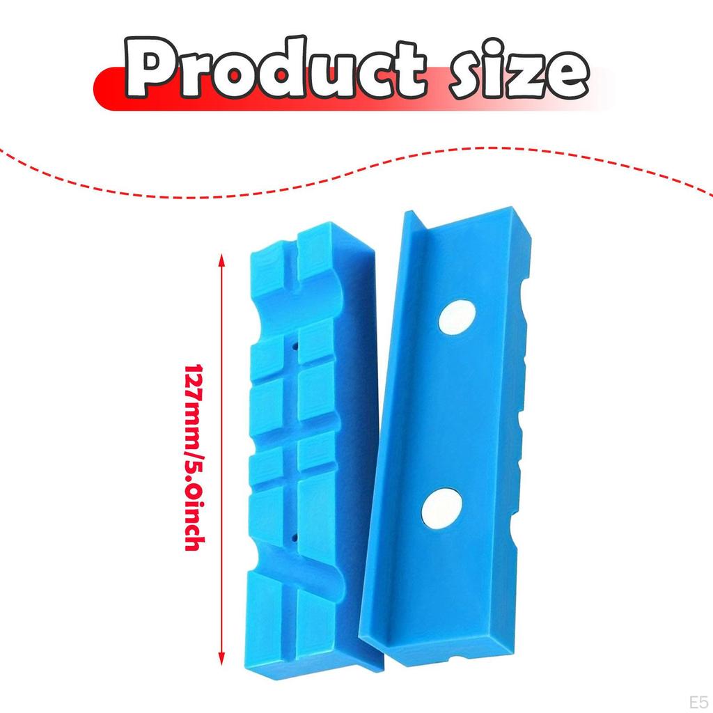 2 Pieces Vise Jaw Pads Bench Covers Multi Groove Textured Inserts for Clamping,