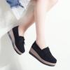 Autumn Women Platform Shoes Leather Suede Plush Slip On Sneakers Chaussure Woman Tassel Fringe Loafers Women shoesE027