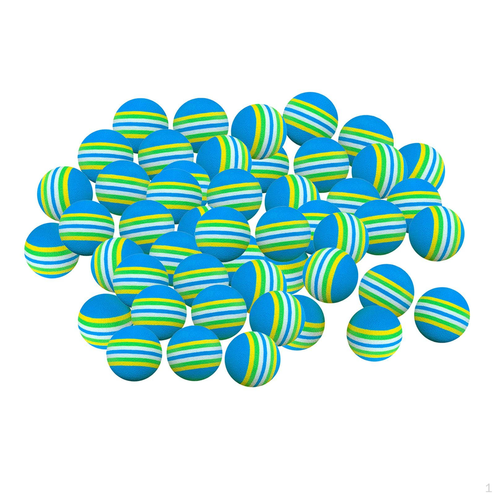 50 Pcs Golf Balls Practice Eva Foam Soft Sponge Training for Blue 42mm