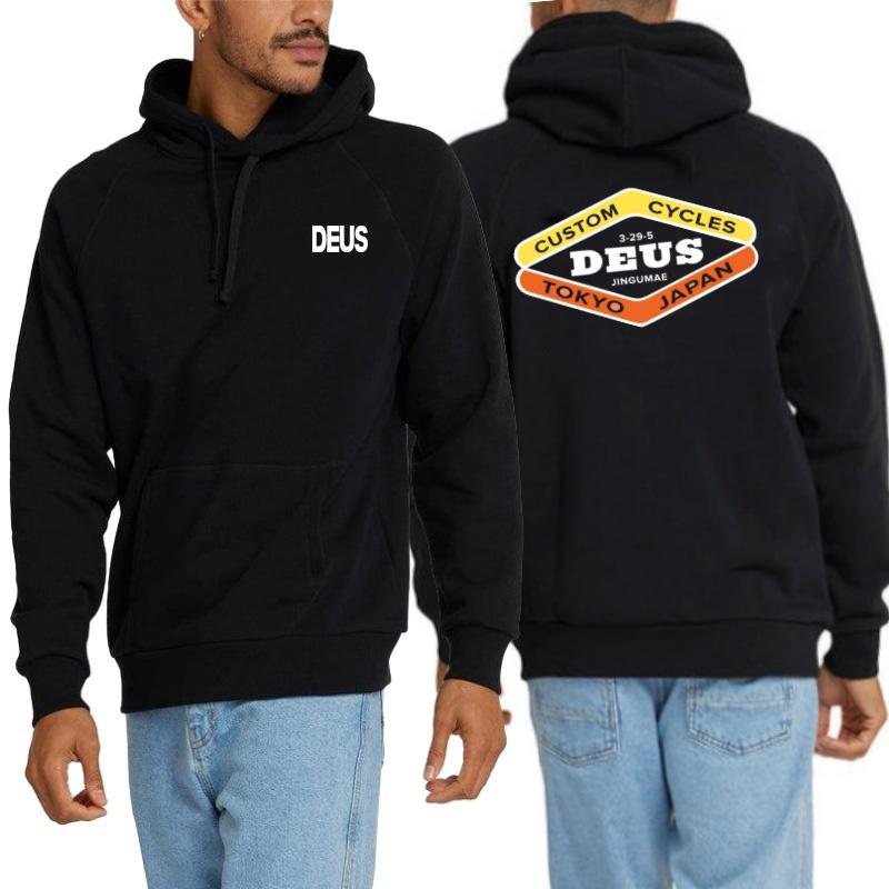 DEUS EX MACHINA Men Women Letter Printed Graph Hoodie Oversize Hoody Sweatshirt 2025 Autumn Y2k Pullover Hooded Pure Cotton Tops