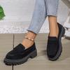 Giant Soft Retro Platform Women's New Small Leather Shoes Round Head Thick Heel Single Shoes Large Size Women's Shoes