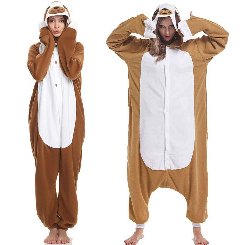 Kigurumi Pajamas Animal Cosplay Sloth Unisex Adult Costumes Robe Jumpsuit Onesie