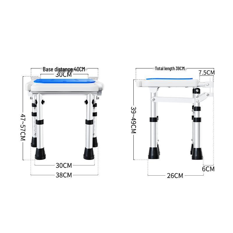 Space-Saving Wall-Mounted Folding Shower Chair for Elderly & Pregnant Women