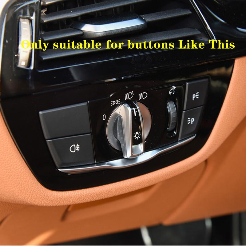 Aluminum Alloy Car Headlight Switch Button Light Control Stickers Fit For BMW 5 Series G30 -2022 Auto Interior