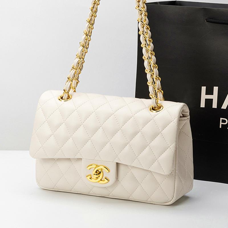 Classic diamond versatile leather messenger bag bag, high-end textured women's bag