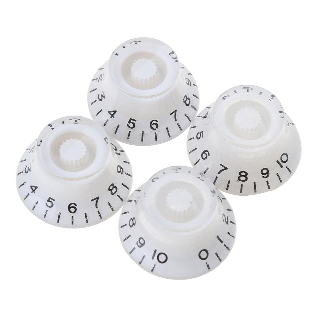 4Pcs Top Hat Knobs Electric Guitar Bass Speed Volume Tone Control Knobs Fits 6mm/0.24in Rotary Shaft Musical Instruments