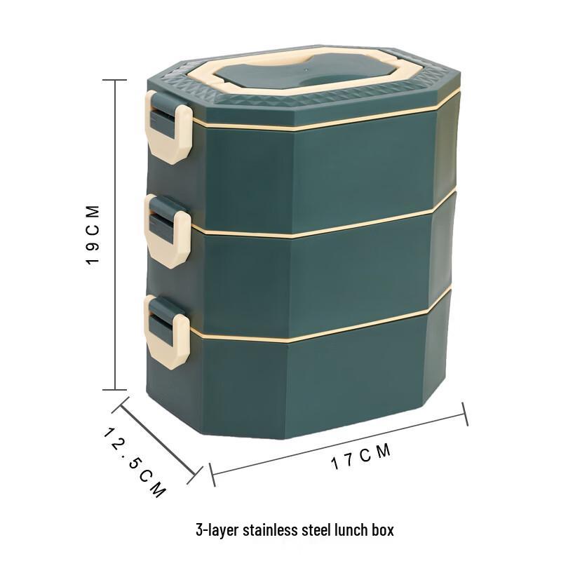 ZISIZ 304 Stainless Steel Square Sealed Lunch Box
