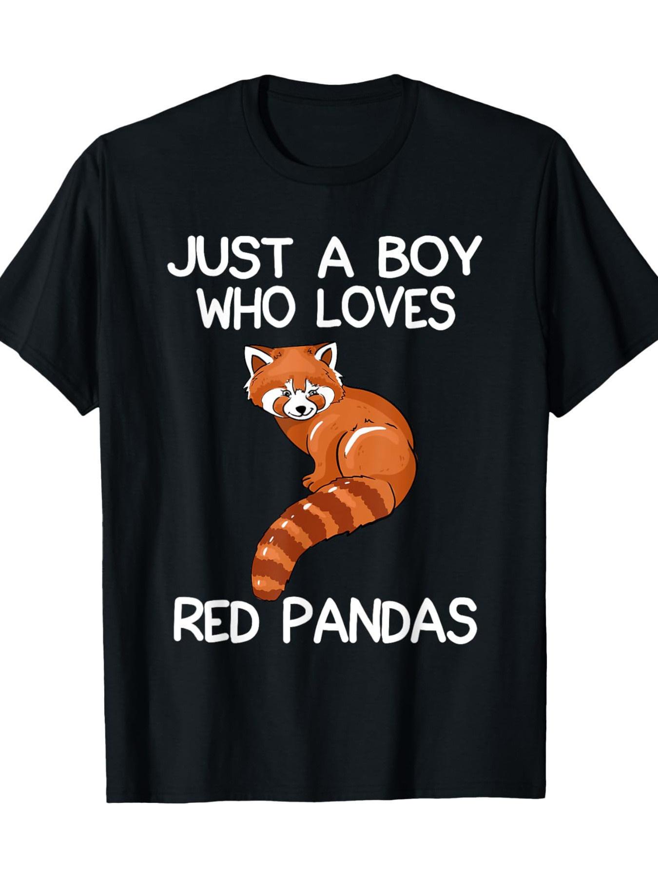 Men s Red Panda Print T-Shirt Short Sleeve XL