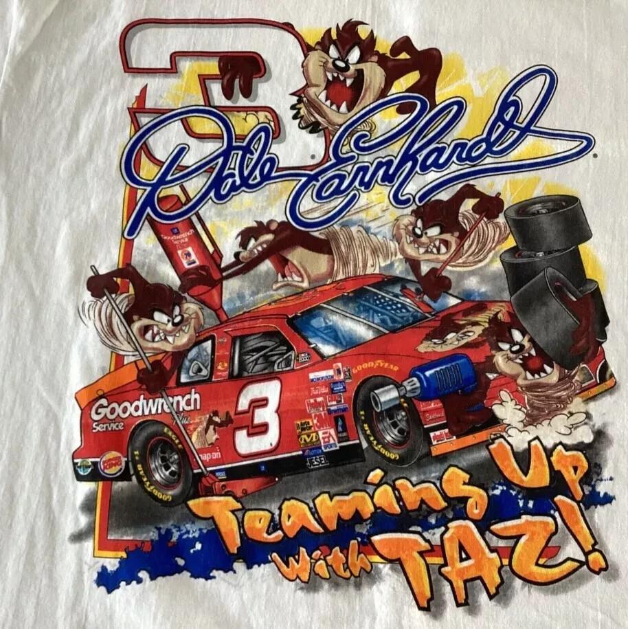 Vintage Dale Earnhardt  Teaming Up With Taz  Nascar T-shirt 2000 Size S-5XL Unisex T-Shirt S
