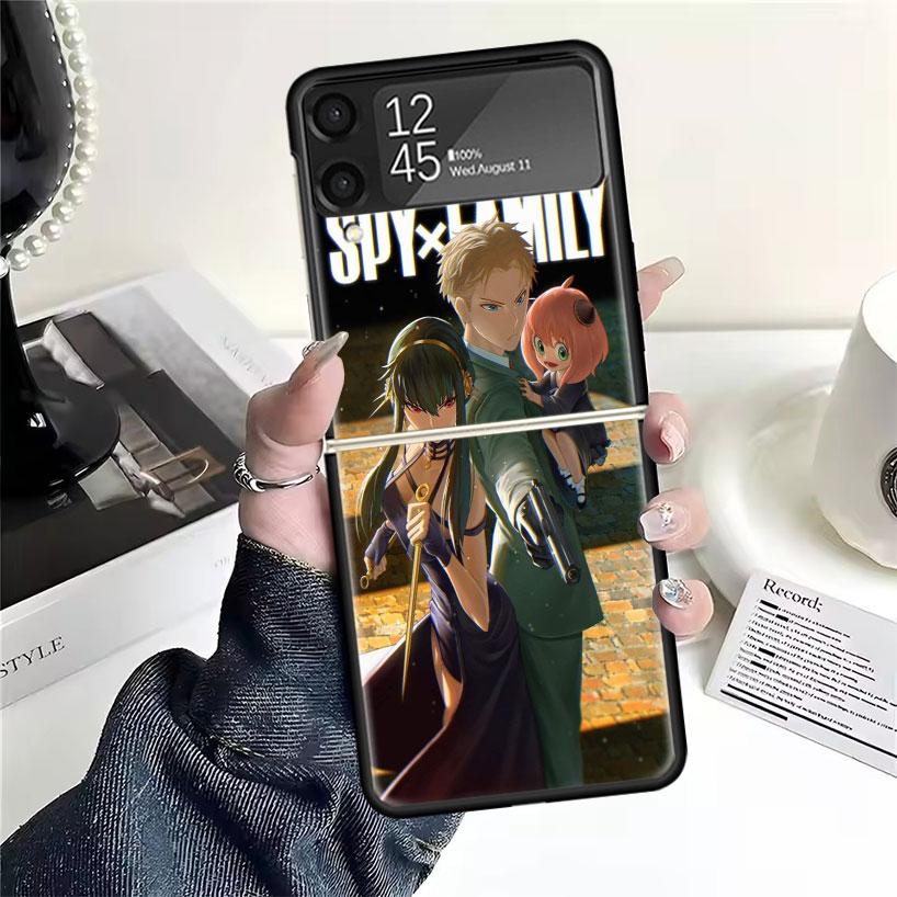 Anime S-Spy Family Anya Cases For Samsung Galaxy Z Flip 4 5 6 7 3 Z Flip7 Flip6 Flip4 Flip5 Flip3 5G Hard Shockproof Fundas Cove