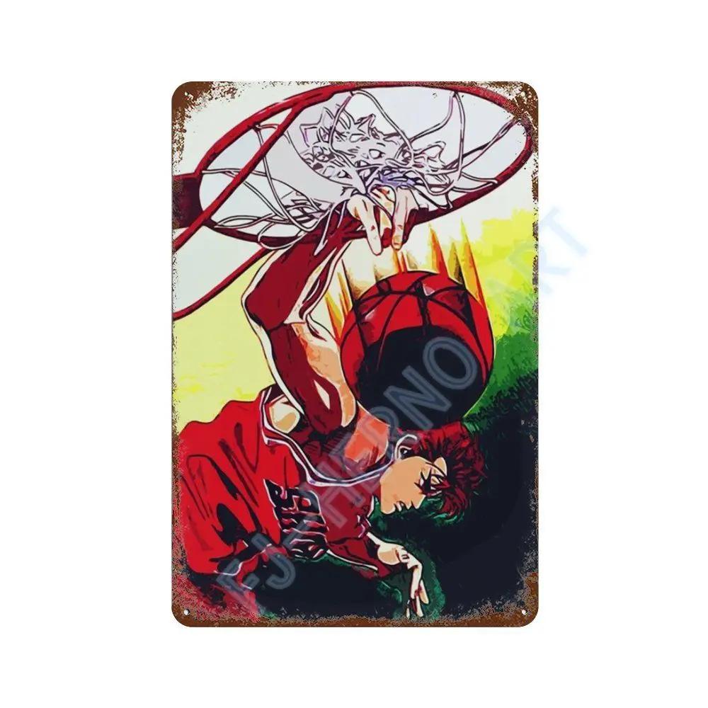Japanese Anime Slam Dunk Metal Tin Sign Plaque Retro Poster Corridor Room Home Decor Murals Decorative Plates Wall Art Gift