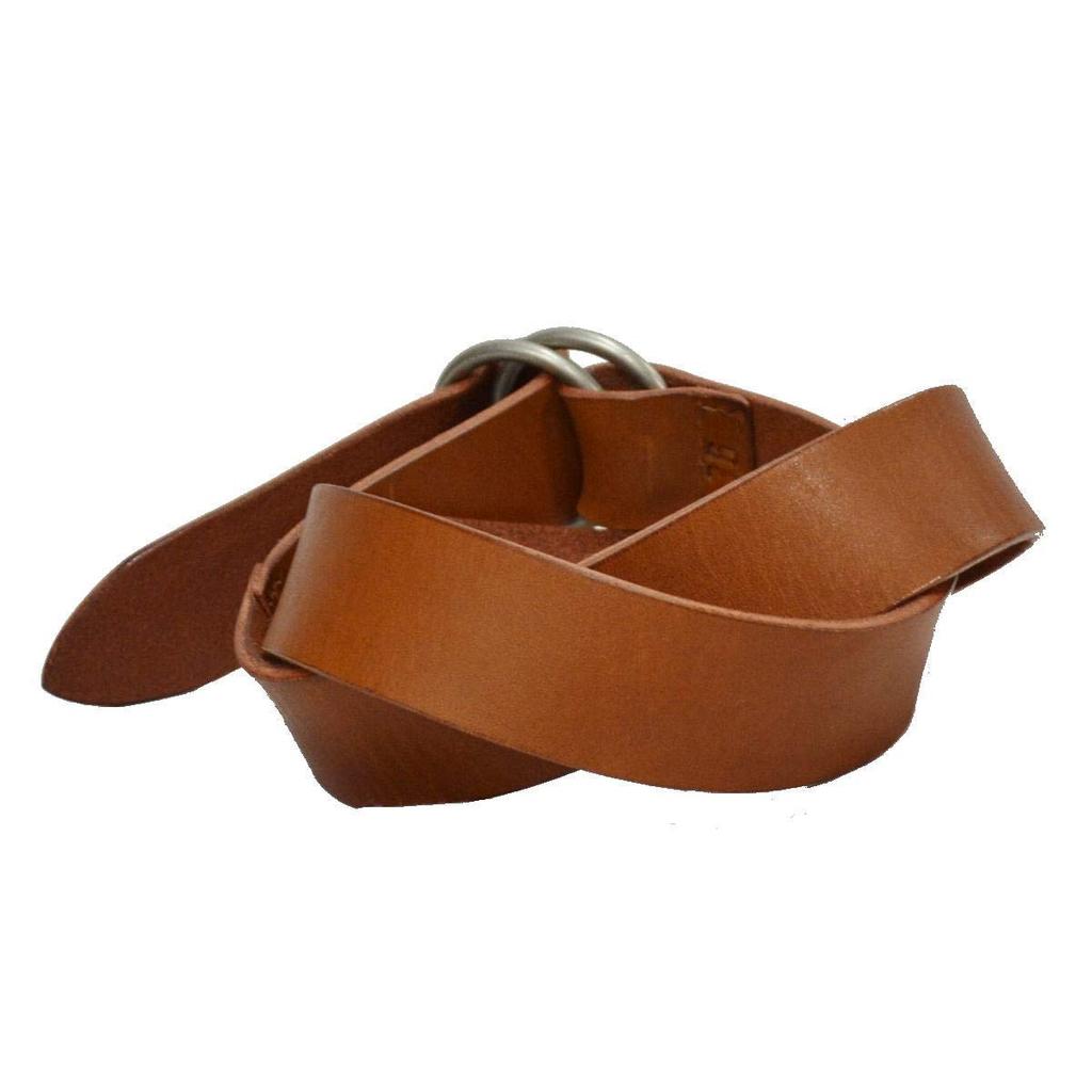 Genuine Tochigi Leather Cowhide and 38 4 Colors Light [voodoocats] Double-Ring Belt, Leather, 34, 36, Inches, (34 Inch, Brown)