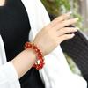 Natural Obsidian Bracelet for Men and Women, Couple's Style, with Gold-stamped Six-character Mantra and Fortune Beads
