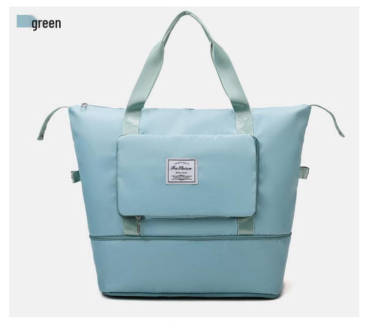 Compact Sports Fitness Bag with Wet/Dry Separation - Foldable Travel Handbag and Carry-on Luggage