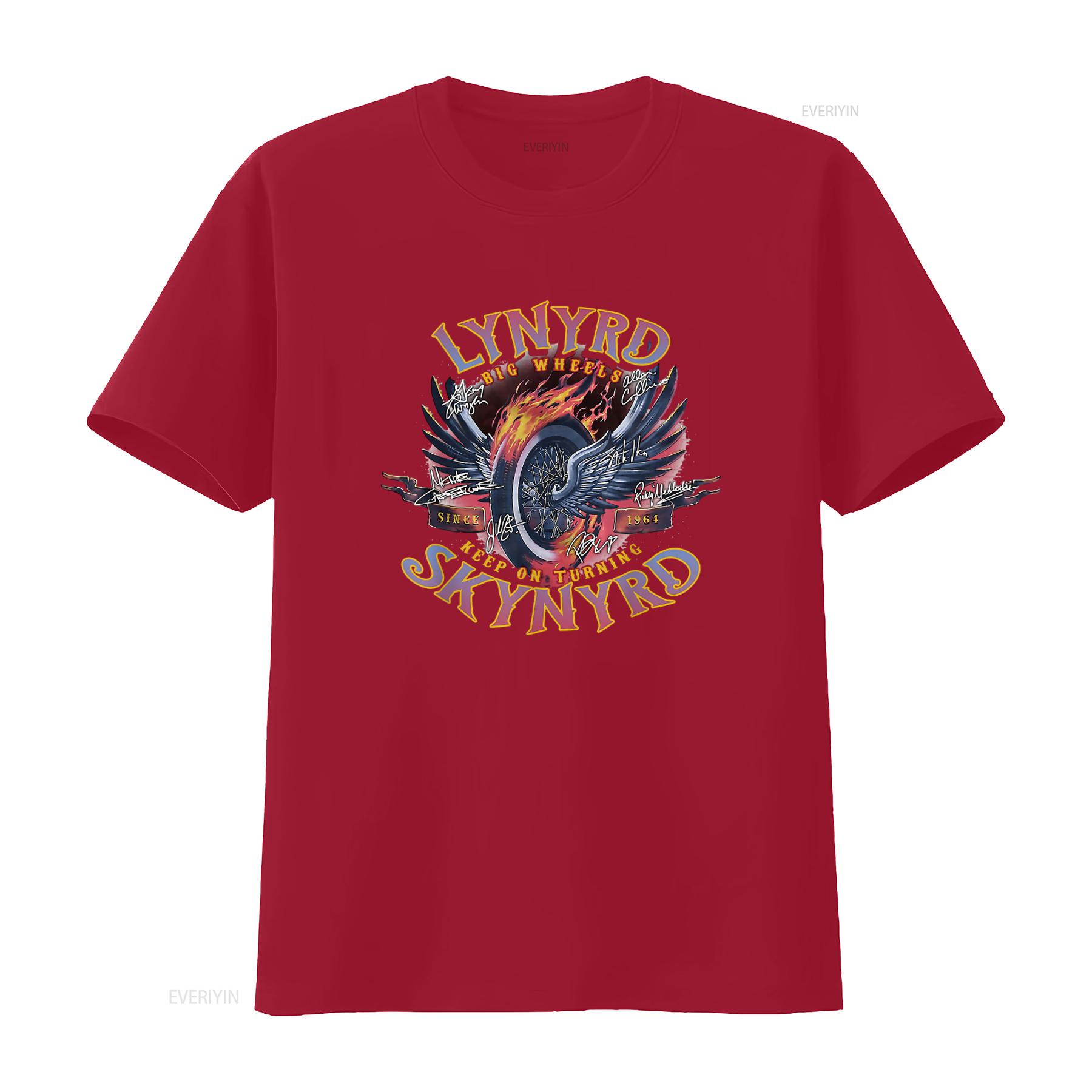 

Vintage Lynyrds Skynyrds Band Music Legend Limited T Shirt Big Wheels Keep On Turning Design vintage Washed S