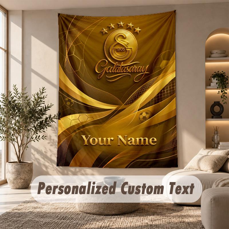 Tapestry Custom Name Text, Wall Hanging Tapestry Home Room DecorGalatasaray FC