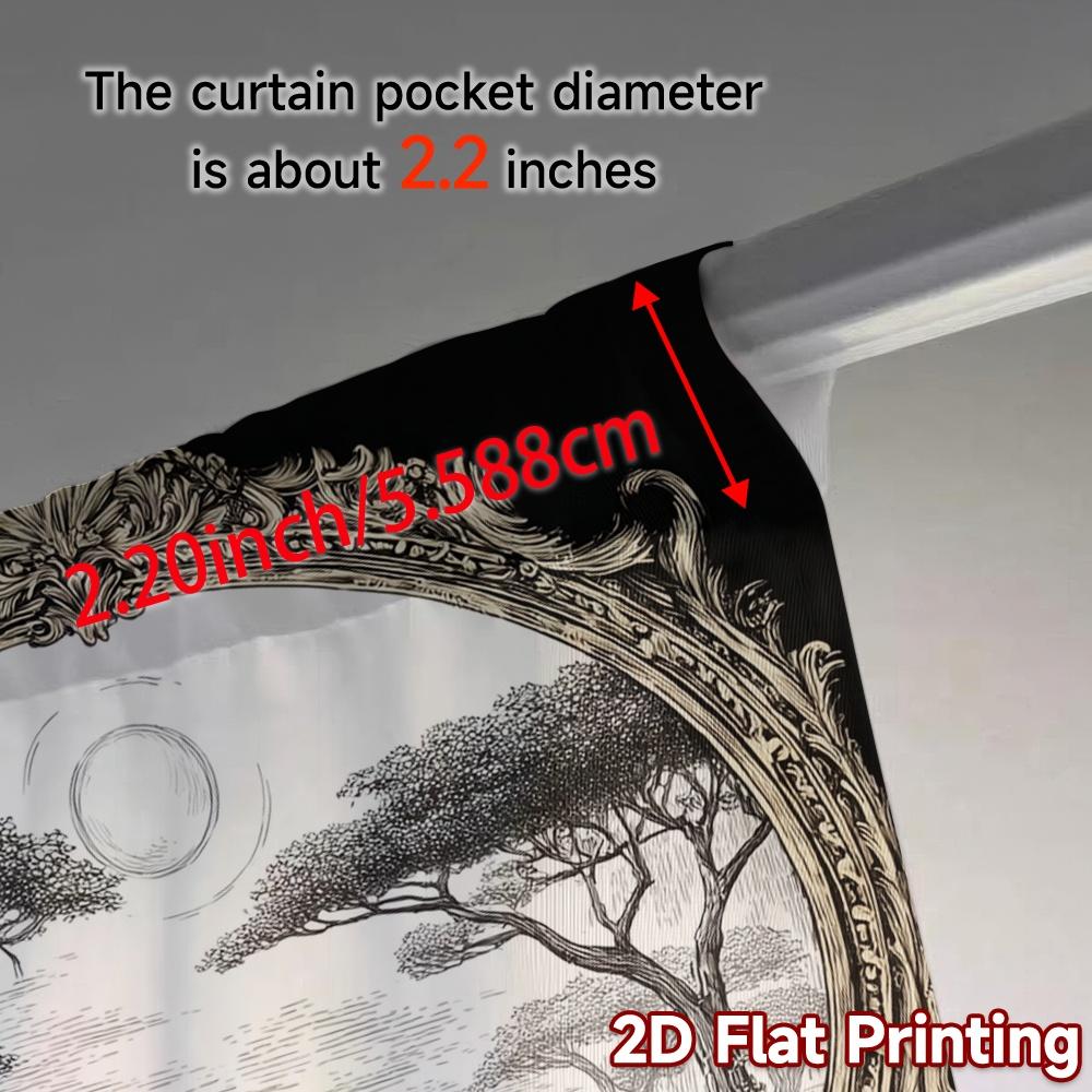 2pcs   2D FLAT PRINTING Curtains (Without Rod) Savanna Elegance Popular Curtains Versatile Durable Polyester Curtains Festive