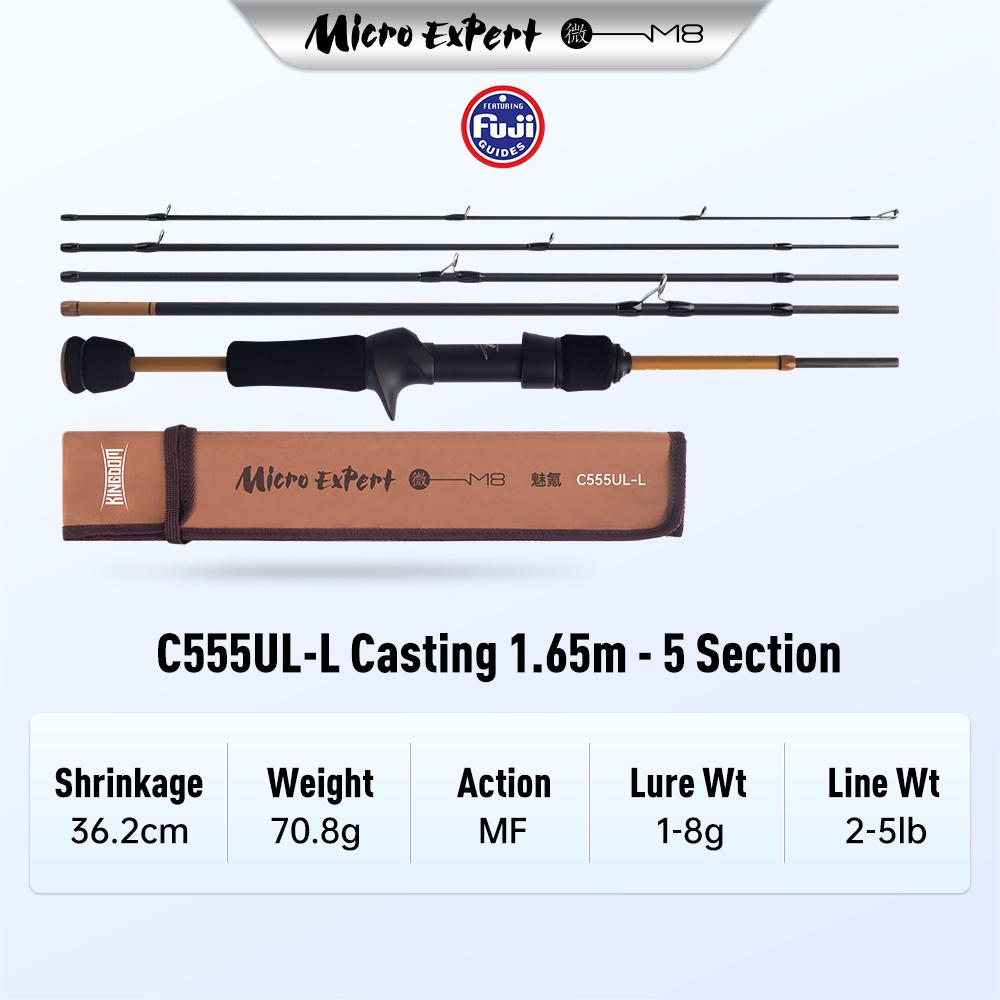 Kingdom Micro Expert Fishing Rods 4/5 Section 1.5m/1.65m MF Casting Rod Spinnng Rod UL UL-L FUJI Guide Ring 61.9g Travel Ultra Light