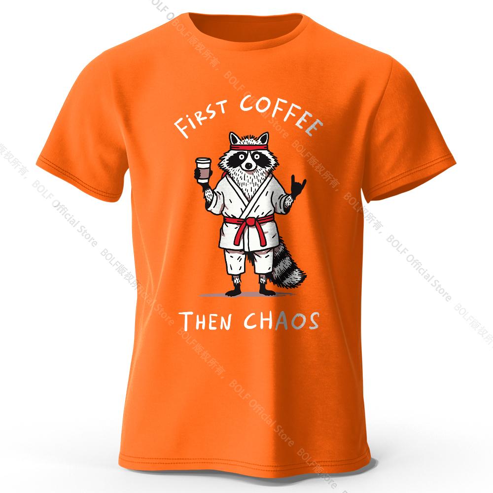 Men's First Coffee Printed T-Shirt 100% Cotton Oversized Morning Graphic Tees for Women Summer Tops Cafe Streetwear