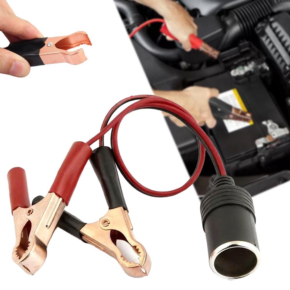 12V-24V Car Cigarette Lighter Socket To Alligator Clip Cord Plug Car Socket Cigarette Extension Male Adapter Battery Lighte T3R8