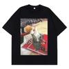 Vintage Funny Cat Dunking Basketball Meme T Shirt Men Women Casual T-shirt Summer Loose Cotton High-quality Oversized T-shirts