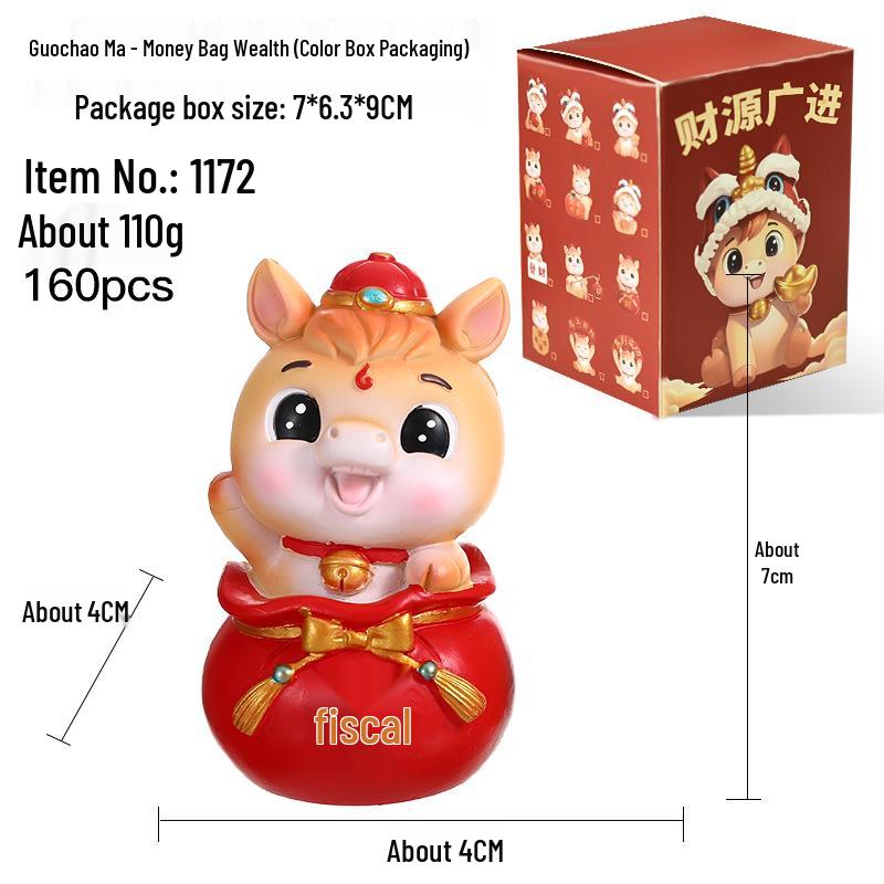 

Creative Guochao Lucky Office Desktop Ornament - Resin Craft Home Decor Gift